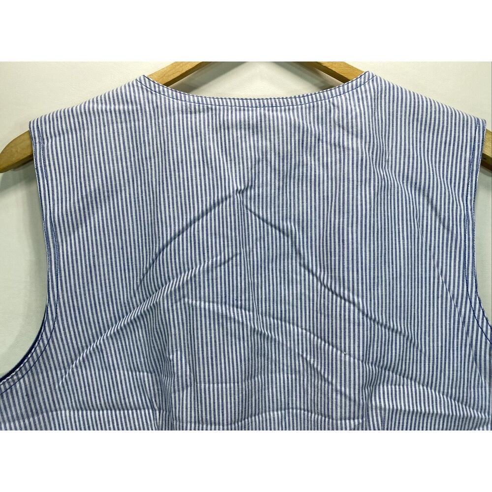 90s Westbound Casual Beach Embroidered Vest Top Tank Womens Large Blue Nautical - Picture 7 of 8